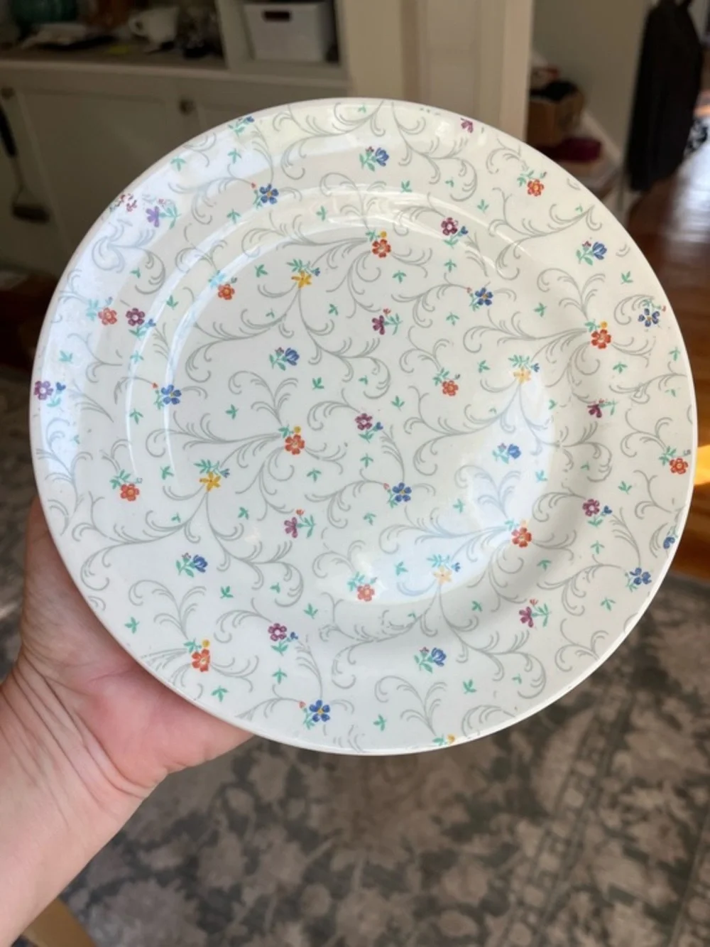 Vintage Simpsons Ambassador Ware Floral Spray 8” Plate Made in England
